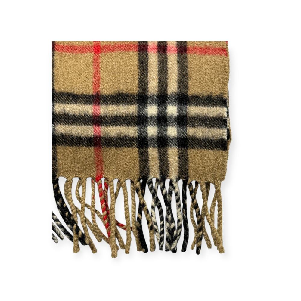 🔴 Vintage Burberrys Scarf Nova Check 100% Cashmere Camel - Picture 6 of 7